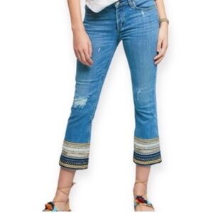 McGuire cropped denim boho jeans